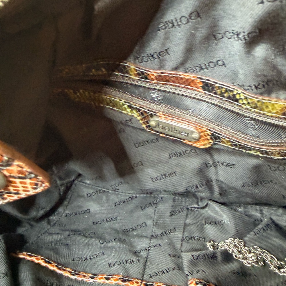 Botkier Olive Brown Snake-Embossed Satchel - Picture 7 of 8